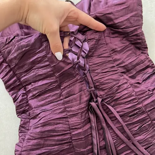 Brand new women purple violet cocktail dress adjustable back corset tight A line