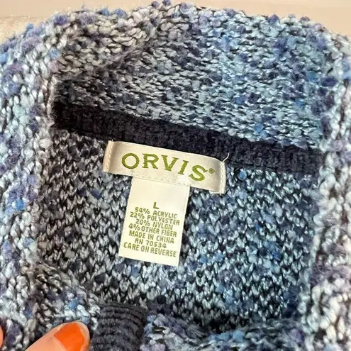 Orvis Blue Button Down Long Sleeve Cardigan Sweater Size Large