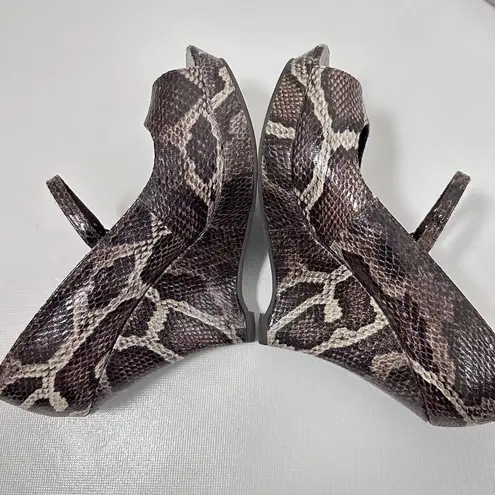 Unlisted Python Wedge Heels Brown Mary Jane Shoes Peep Toe Platform Pumps Y2K 7