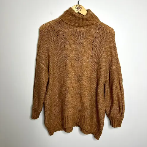 Aerie  Wool Bronze Chunky Knit Turtleneck Sweater