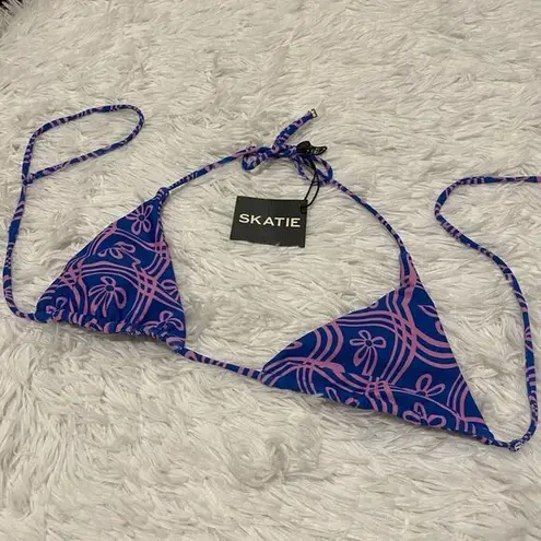 Skatie  Swim Hermosa Triangle Bikini Top in Purple Pink Small NWT