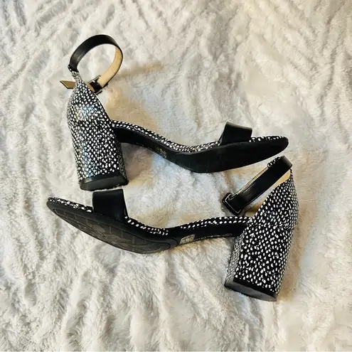 CL by Laundry Women's Black and White Polka Dot Ankle Strap Sandals Size 8