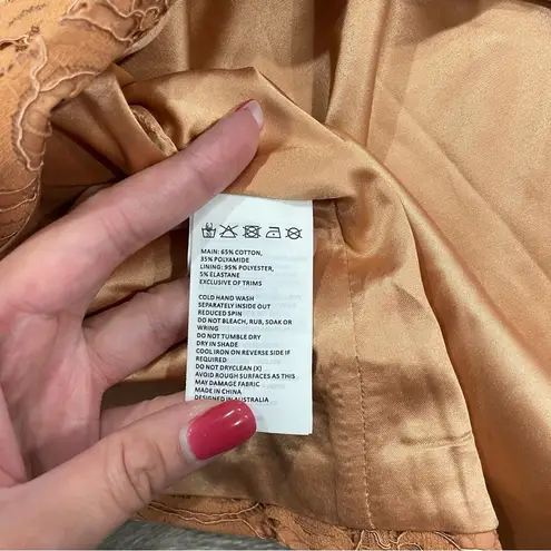 Bardot Womens Orange Slitted Zippered Corset Lace Sleeveless Halter Dress