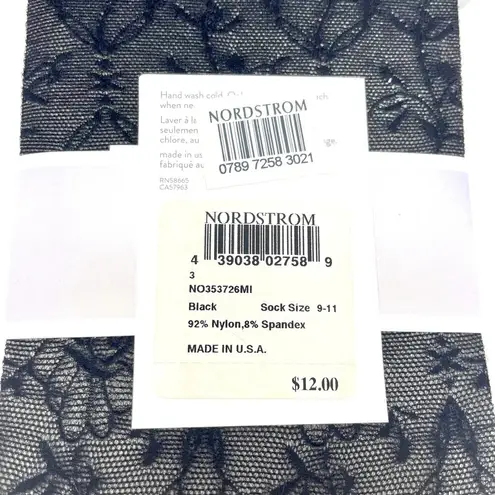Chelsea28 00s CHELSEA 28 NORDSTROM Vintage Black Floral Mesh Socks