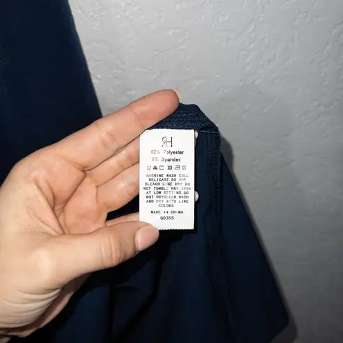 Rihoas New Navy Blue Button Up Midi Dress Size Small
