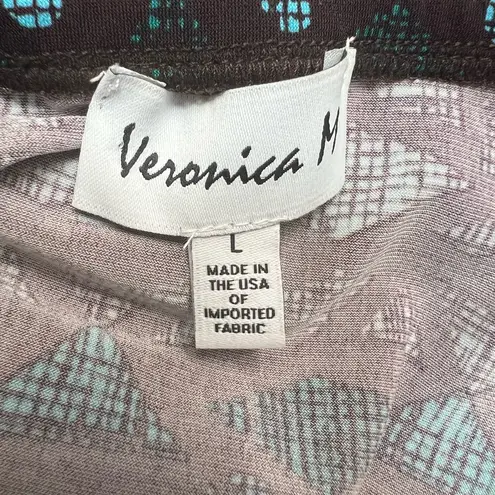 Veronica M Vtg Geometric Print Long Sleeveless Maxi Dress Boho Beach