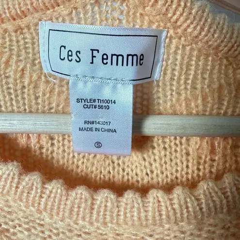 Ces Femme Sweater Dot Wool Mohair Textured Bobble Chevron Lattis Fall Chunky S Orange