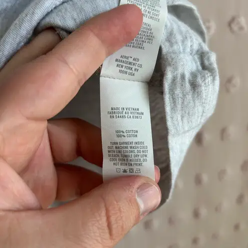 Aerie  Oversized Fresh Air Cotton Short Sleeve Tee Sz M Grey‎