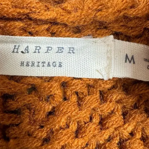 Harper Heritage Women's Slouchy Button Back V-Neck Pullover Sweater Size Medium