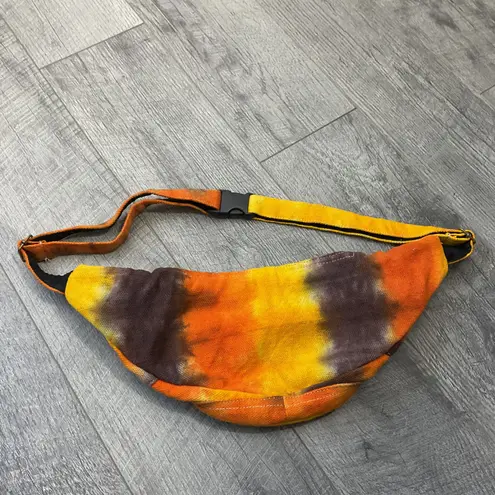 Freakmandu Collections Hemp Fanny Pack Tie Dye Belt Bag Festival Orange