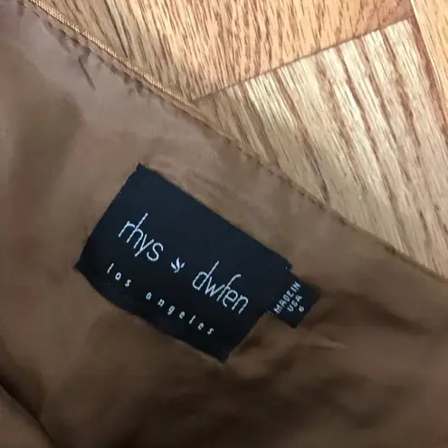 Rhys Dwfen Copper Gold Strapless Silk Dress Size 6