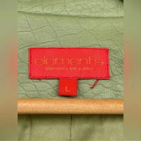 Elements by vakko olive green leather jacket large