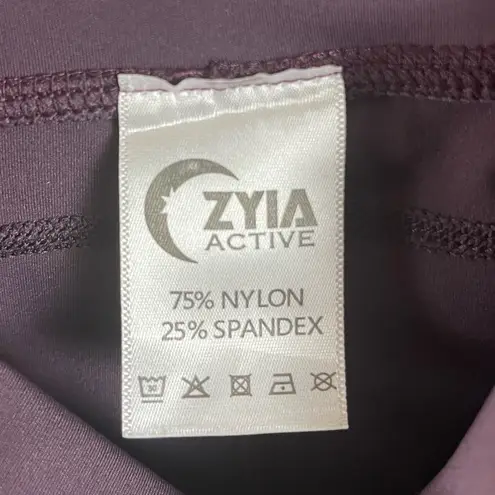 Zyia Size 12 Active Brilliant High Rise Pockets Leggings Crop Capri Purple