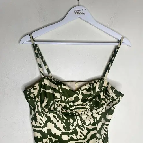 Donna Ricco New York Green & Beige Pattern Bodycon Formal Y2k Dress Size 6