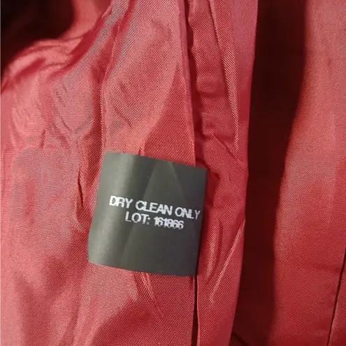 London Fog Women's Peacoat Size Small Red Wool Blend Winter Coat Fringe Scarf