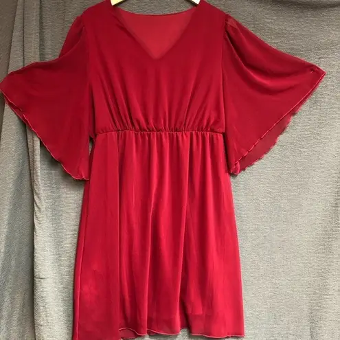 Extra large red dress with flowy skirt Size XL