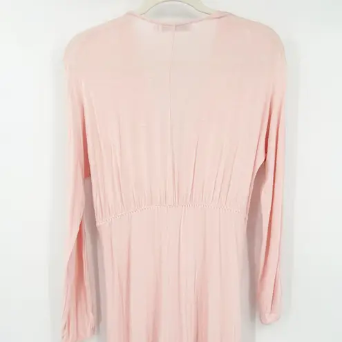 I.Magnin Barbiecore Vintage Modal Blend Lounge House Maxi Dress Size S Pink