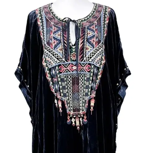Johnny Was Nemita extremely heavily embroidered velvet Caftan/Tunic NWT RARE - Image 9