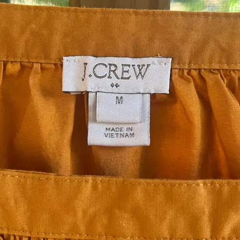 J.Crew Women's Mustard Yellow Square Neck Poplin Cotton Top Size M Size M