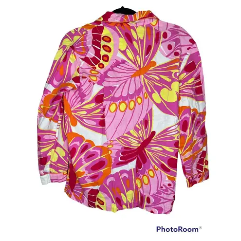 Victoria's Secret Vintage  Long Sleeve Retro Button Up Pajama Shirt Size Medium