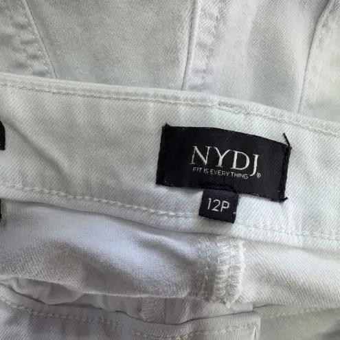 NYDJ Jeans Womens 12P White High Rise Straight Lift X Tuck Flare Cool Embrace