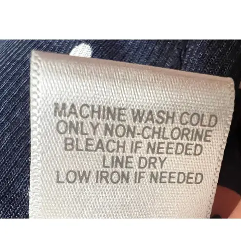 Roz & Ali Women's Polka Dotted Ruffled Navy Tank Top Large