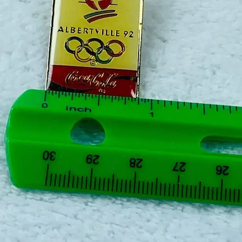 Coca-Cola Albertville France 1992 Winter Olympics Tie Tack Lapel Pin Vintage