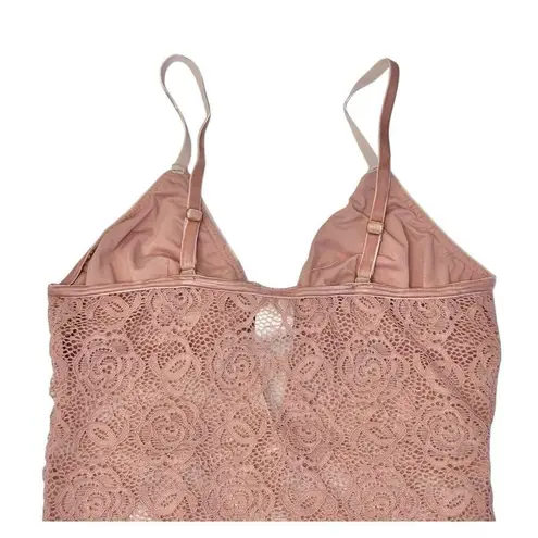 DYNAMIC Pink Lace Bodysuit Shear Cut Out Playsuit Boudoir Lingerie One Size Size undefined