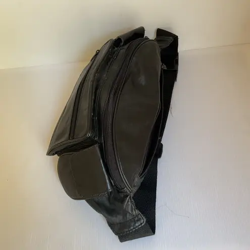 Retro Genuine Leather Fanny Pack – Black