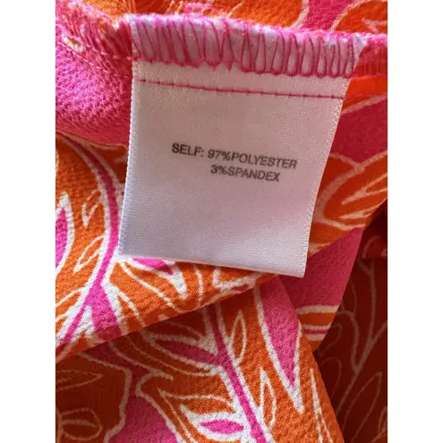 Rose + Olive Orange Pink Floral Sleeveless Blouse Womens Sz 3X