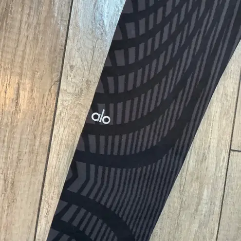 ALO Yoga High Waist Alosoft Lounge Leggings Black Patterned XS Extra Small