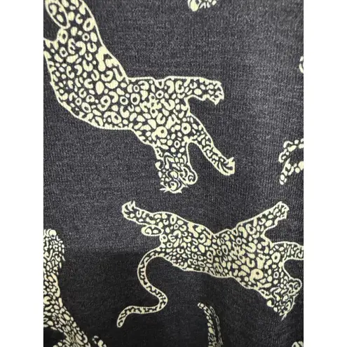 Cheetah Long Sleeve Animal Boutique Style Size Large Gray Animal Print Preppy