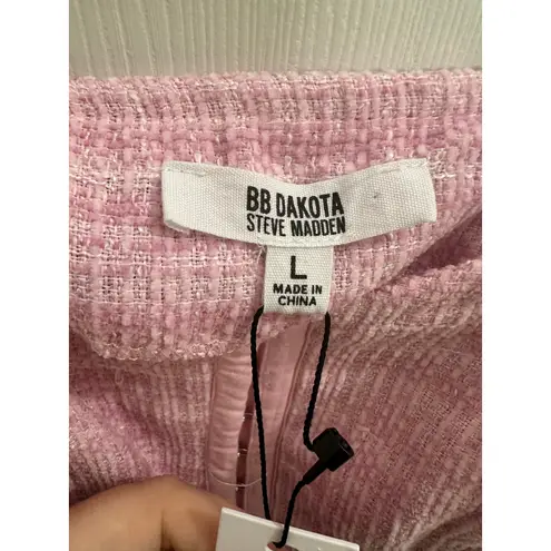 BB Dakota by Steve Madden NWT Bouclé Up Tweed Bustier Corset Crop Top Pink L Size L