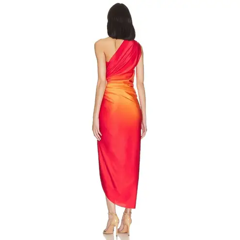 Baobab Nikka Dress in Puesta De Sol & Red Small New Womens Midi One Shoulder