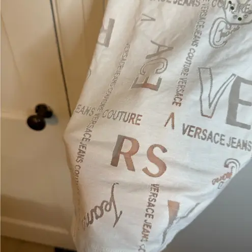 Versace Jeans Couture Y2K White Spellout Jeweled Tank Size M