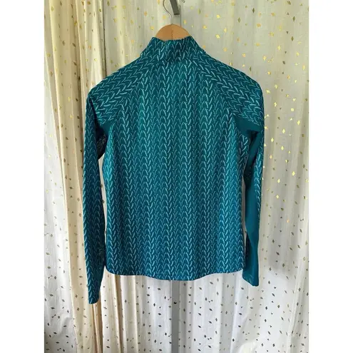 NWOT Pebble Beach Curve Geo Dry Luxe Performance Quarter Zip Rash Guard XS Blue