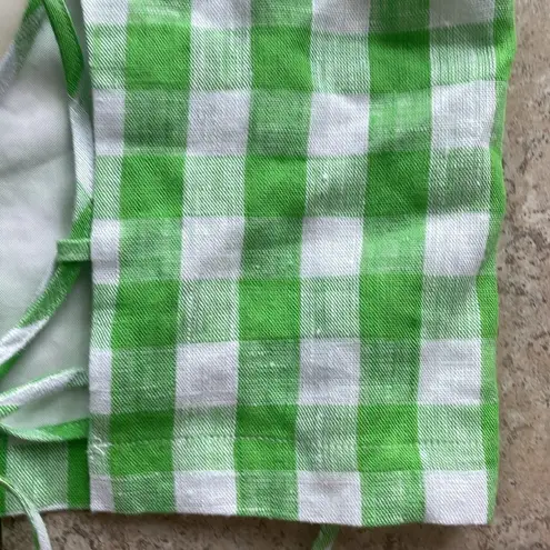 Mara Hoffman Carrie cropped checked hemp top