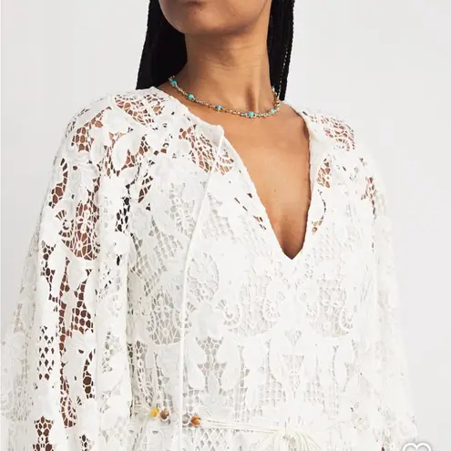 Zimmermann Coco Lace Midi Dress Ivory size 3 (large)