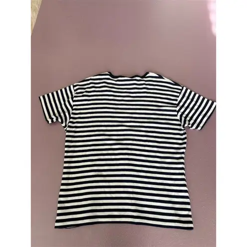Izod Women's Blue Striped Crew Neck T