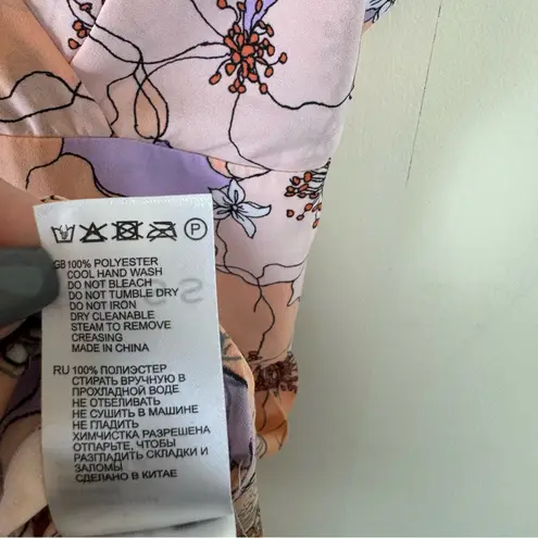 Reiss Corinne Floral Pleated Midi Dress Pink Lavender Size 0 NWT