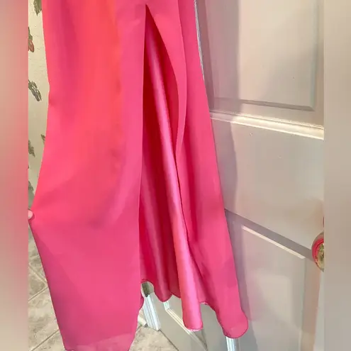 Wow Couture WOW! Pink Beaded Pageant Prom Dress Gown Sleeveless Size 2