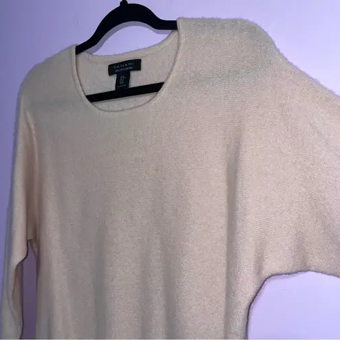 Tahari Cashmere Sweater Soft Pink Women M Contemporary Minimalist Office Modest