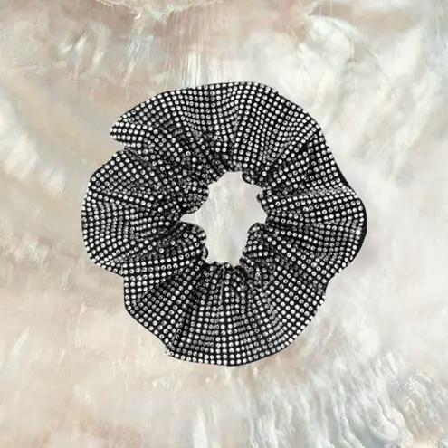 Bling Rhinestone Scrunchie Black