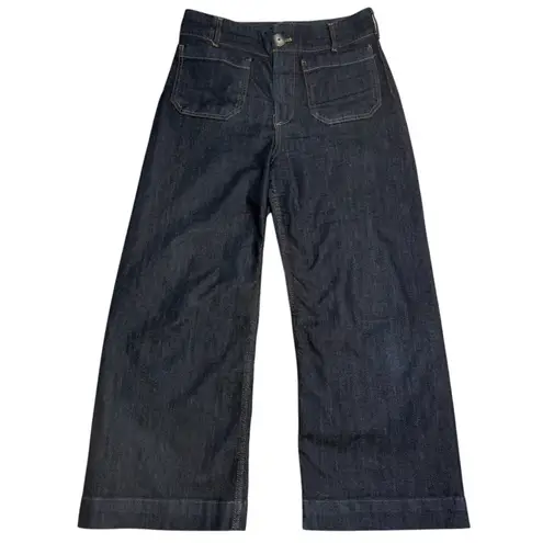 Maeve The Colette Crop Wide Leg Jeans Dark Denim Size 29 EUC