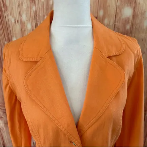 Denim & Co  Orange Stretch Denim Blazer