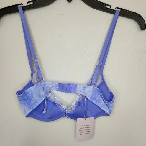 NWT Savage fenty Watercolor Tie Dye Half Cup Bra with Lace Blue Size undefined