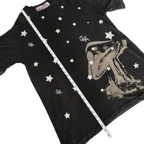 C Bar A Lovestock Ranch by Christian Audigier XXL Stars Mushroom Psychedelic Tee Black