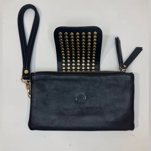 Olivia Miller Olivia Miller Black Soft Wallet Wristlet 3 Studded Colors