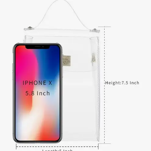 Clear and White Crossbody Bag with Gold Accents