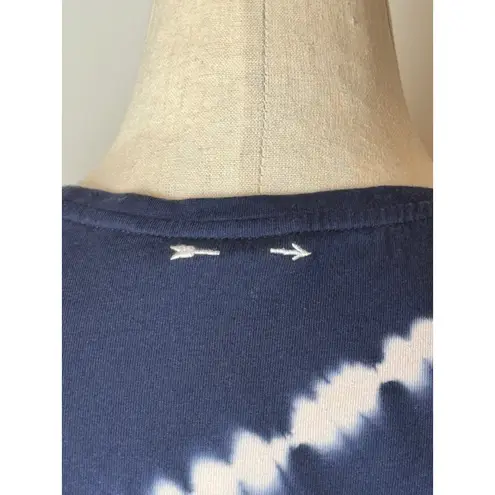 The Upside Shirt Women Small Navy Blue Tie Dye Courtney Long Sleeve Tee Retro